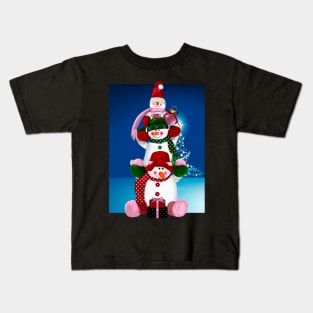 3 Snowman Kids T-Shirt